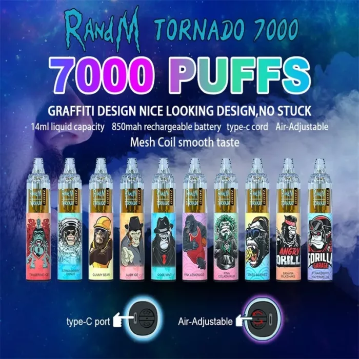 R&M Tornado 7000 puffs