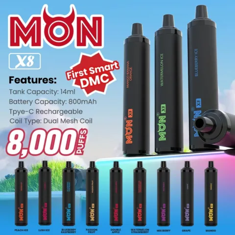 X8 8000 Puffs Disposable Vape with DMC System