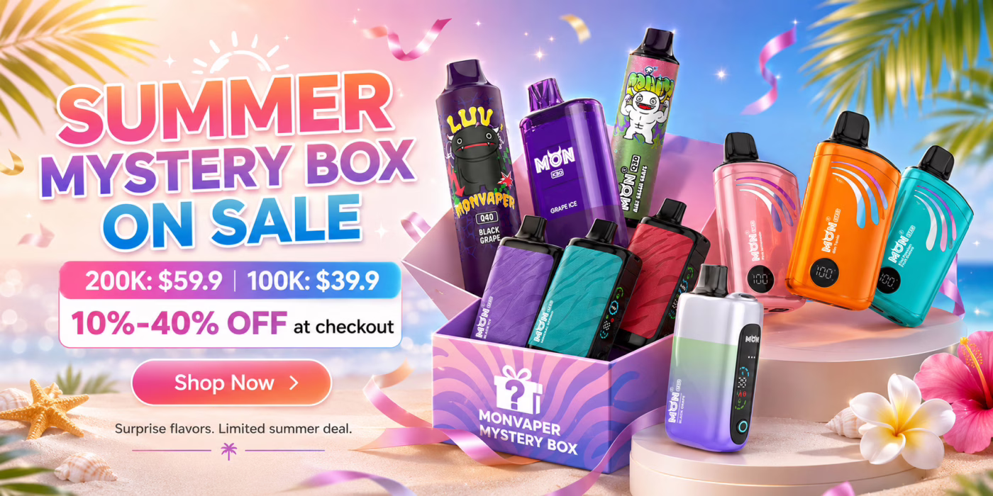 Summer mystery box vape sale with Monvaper disposable vapes and surprise flavors